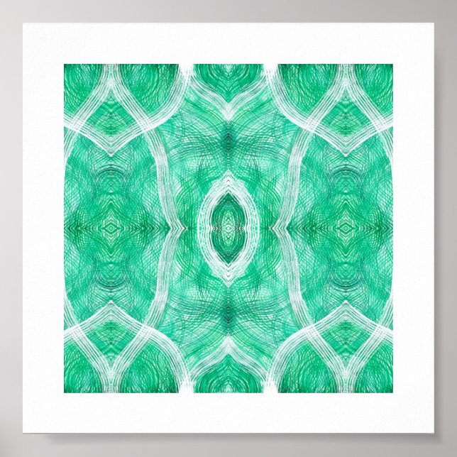 Push Light Green Abstract Watercolor Art Poster (Front)