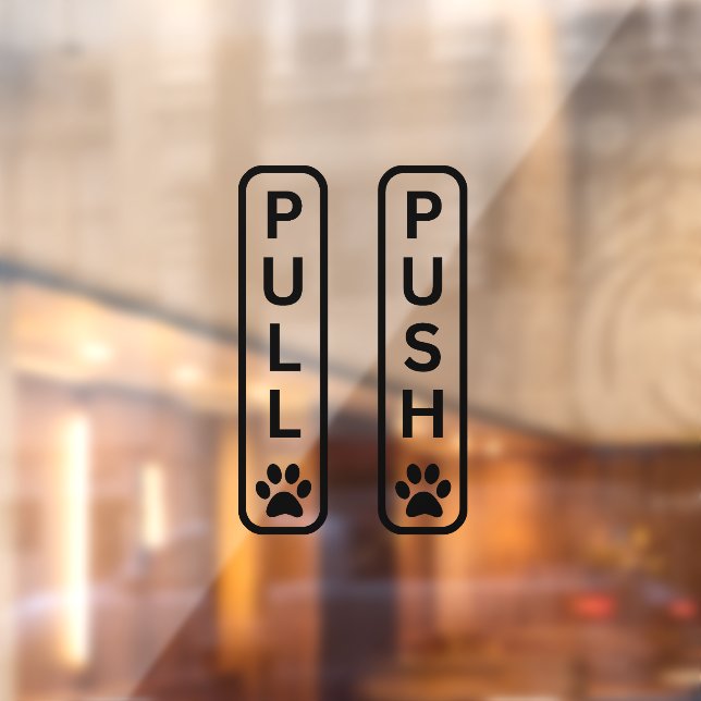 PUSH PULL Paw Print Window Decal (Sheet 2)