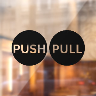 PUSH PULL stickers for door, Window Decal