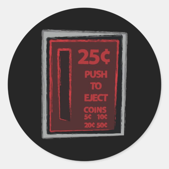Push To Eject Classic Round Sticker (Front)
