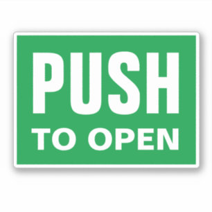 Push to open door vinyl stickers for entry way
