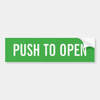 Push to open exit door sign on vinyl sticker