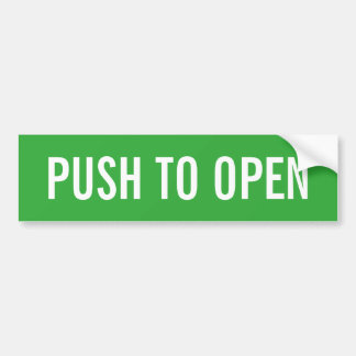 Push to open exit door sign on vinyl sticker