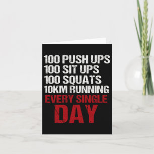 Push Ups Sit Ups Squats Running Bodybuilding Power Card