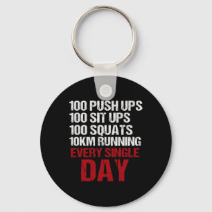 Push Ups Sit Ups Squats Running Bodybuilding Power Key Ring