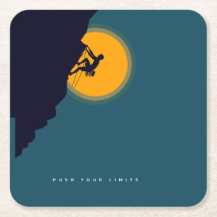 Push Your Limit Inspiration Square Paper Coaster