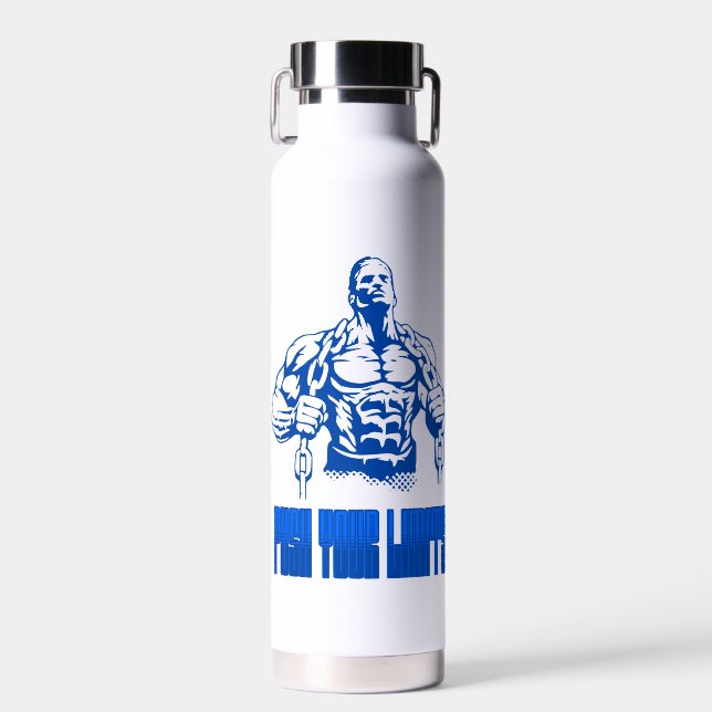 Push Your Limits - Bodybuilding and Determination  Water Bottle (Front)
