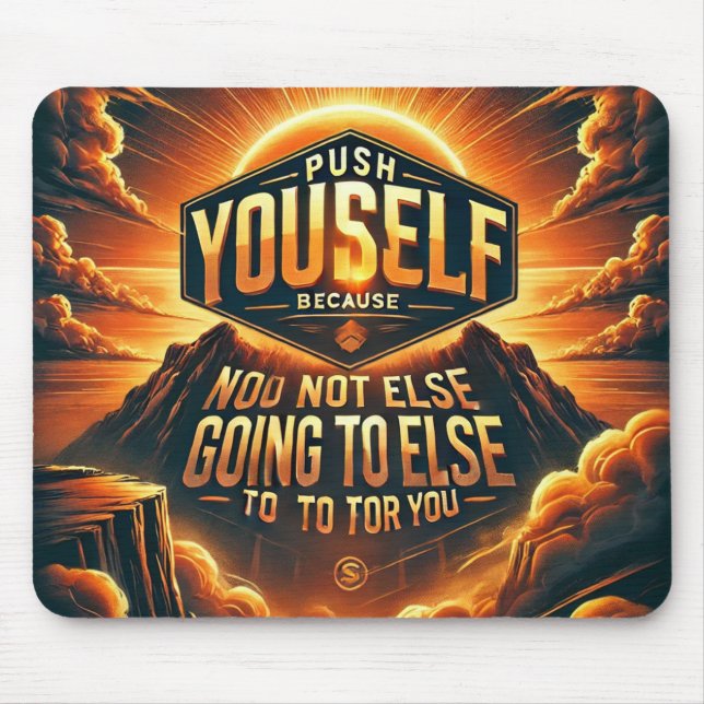 Push Yourself – No One Else Will Motivational  Mouse Pad (Front)