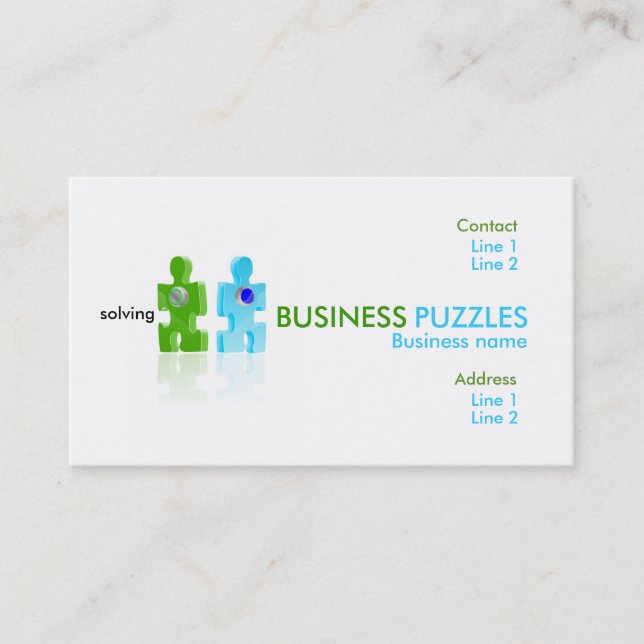 pushbutton, BUSINESS, PUZZLES, solving, Busines... Business Card (Front)