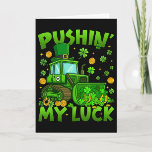 Pushing My Luck Tractor St Patricks Day Boys Toddl Card