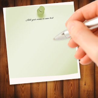 Pushpin Thumbtack Green Customisable Notepad