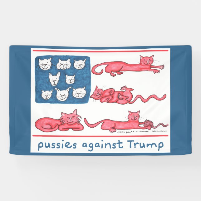 Pussies Against Trump flag Banner (Horizontal)