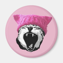 Pussy-hat Magnet - round
