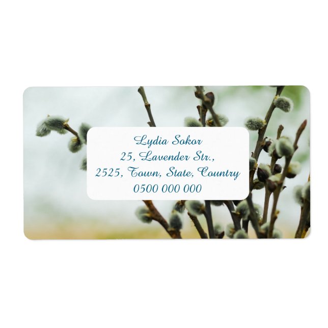 Pussy Willow Branches Return Address Label (Front)