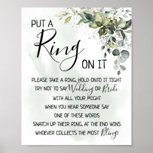 Put a Ring on it eucalyptus greenery game sign
