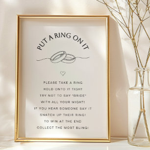 Put a Ring On It Game Minimal Bridal Shower Sign