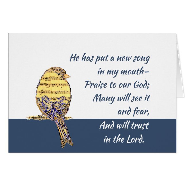 Put a Song in my Heart Bible Scripture Bird (Front Horizontal)