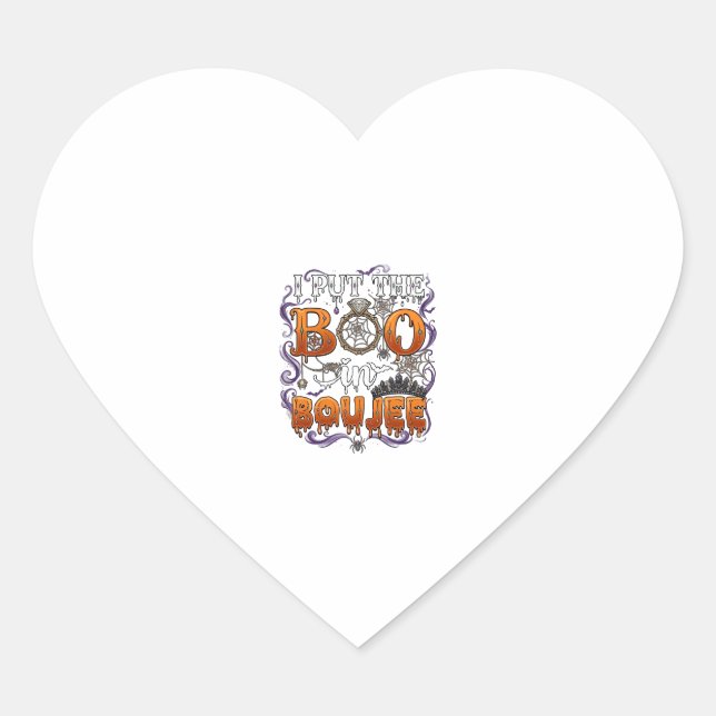Put Boo Boujee Halloween Diamond Ring Crown_1 Heart Sticker (Front)