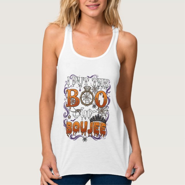 Put Boo Boujee Halloween Diamond Ring Crown_1 Singlet (Front)