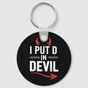 Put D in Devil Funny Halloween Matching Couple Key Ring