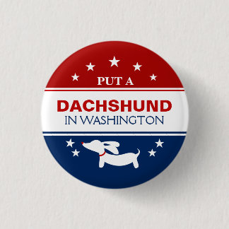Put Dachshund in Washington Political Button