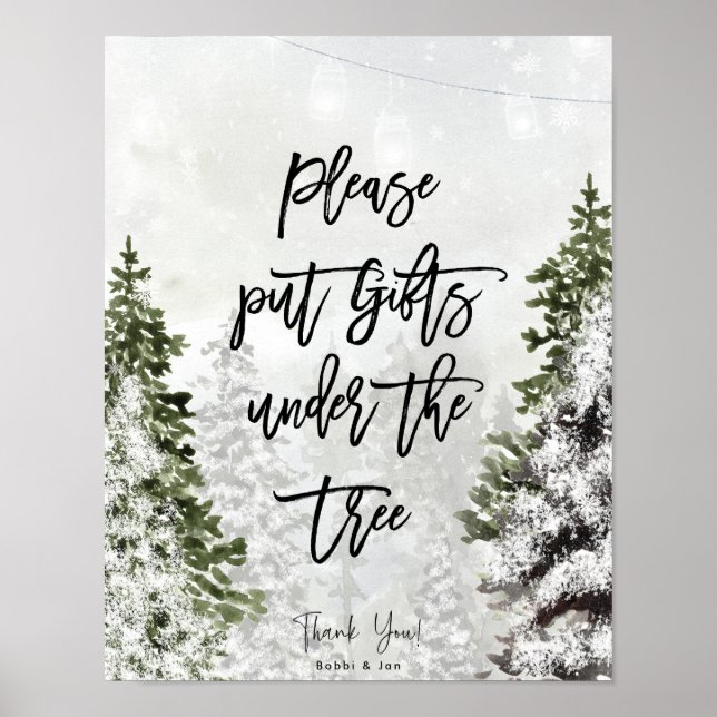put gifts under the tree christmas holiday poster (Front)