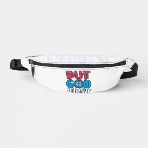 Put God First Christian Quote Vector Bum Bags