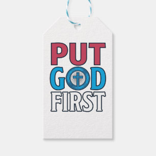 Put God First Christian Quote Vector Gift Tags