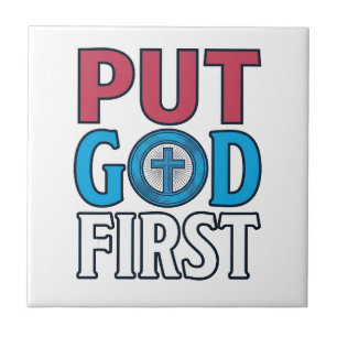 Put God First Christian Quote Vector Tile