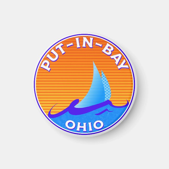 Put In Bay Ohio Lake Erie Sailing Boating Magnet (Front)