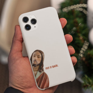 Put It Back Funny Jesus On White background iPhone 14 Pro Max Case