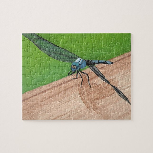 Put it Together Blue Dragonfly on a Rail Puzzle (Horizontal)