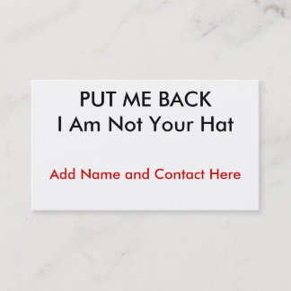 PUT ME BACK! BUSINESS CARD