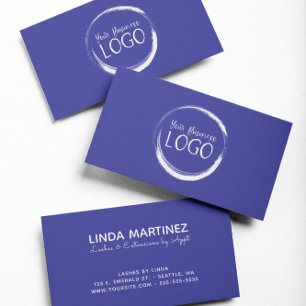 Put My White Logo On Blue Business Card