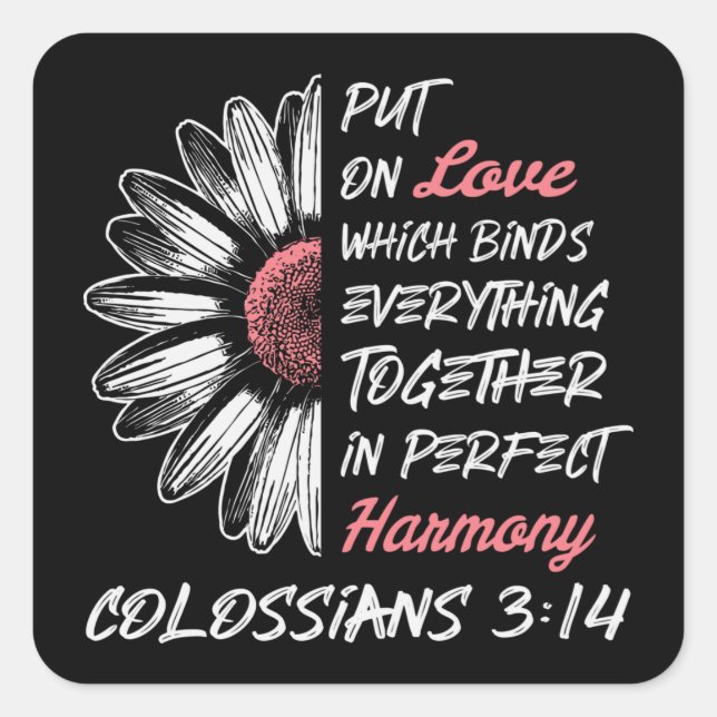PUT ON LOVE - PERFECT HARMONY - Christian Stickers (Front)