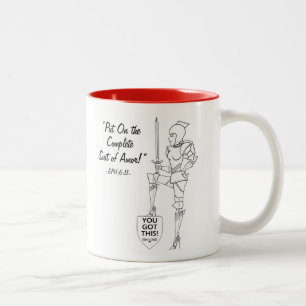 "Put on the complete Suit of Armor" Two-Tone Coff Coffee Mug