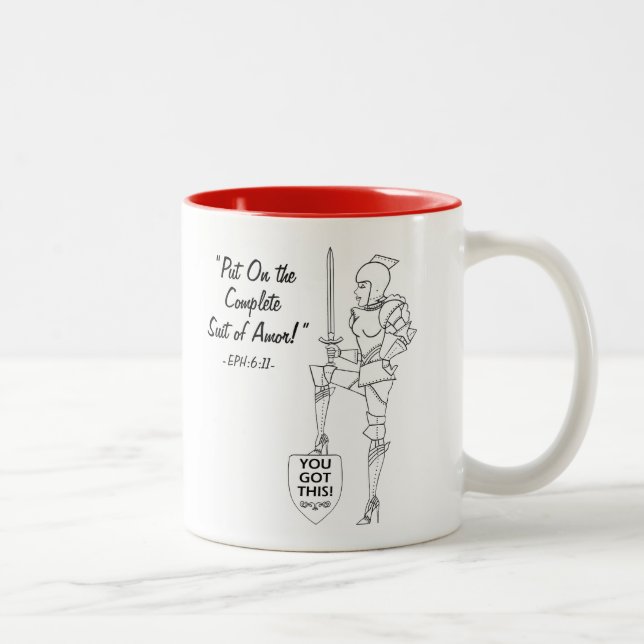 "Put on the complete Suit of Armor"  Two-Tone Coff Coffee Mug (Right)