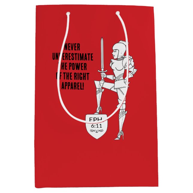 "Put on the complete Suit of Armour"  Medium Gift  Bag (Front)