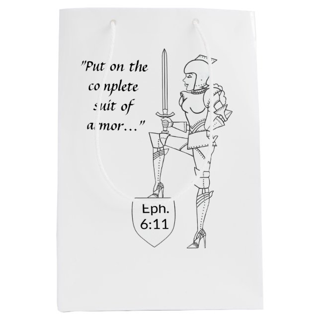 "Put on the complete Suit of Armour"  Medium Gift Bag (Front)