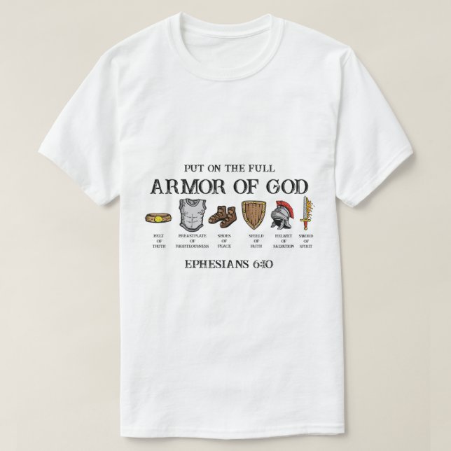 Put On The Full Armour Of God Belt Of Truth Breast T-Shirt (Design Front)