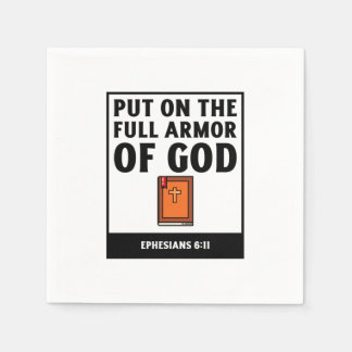Put on the full armour of God christian faith reli Napkin