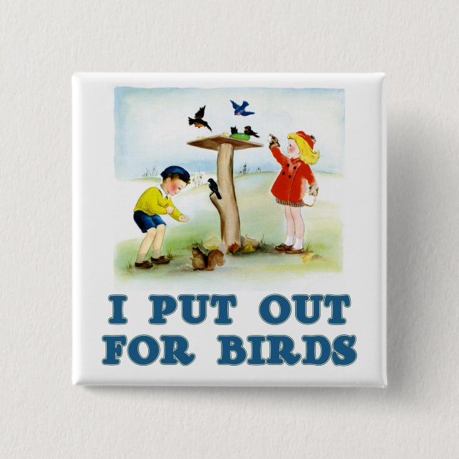 Put Out For Birds (kids) 15 Cm Square Badge (Front)