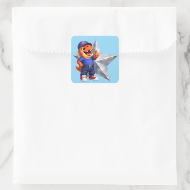 Put Silverstar level two achievement award tiered  Square Sticker (Bag)