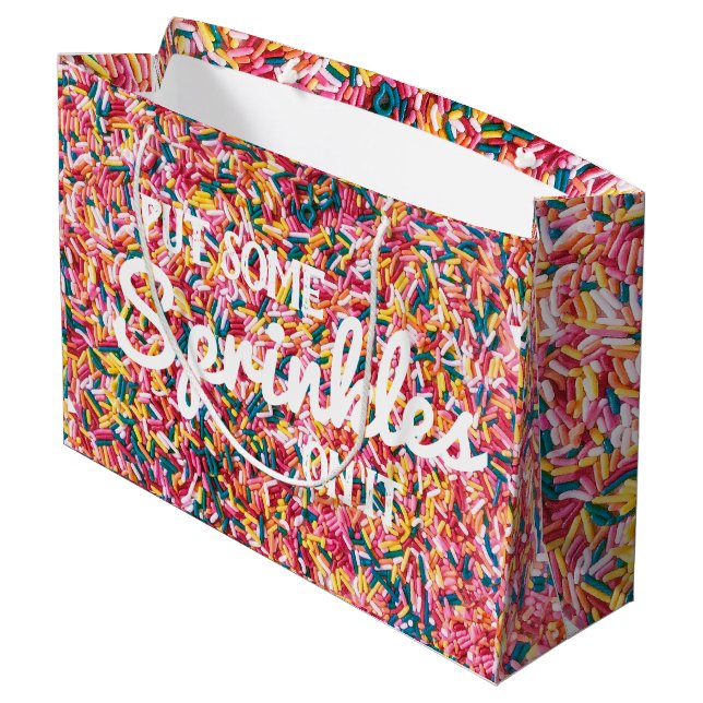 Put Some Sprinkles On It | Jimmies Large Gift Bag (Back Angled)