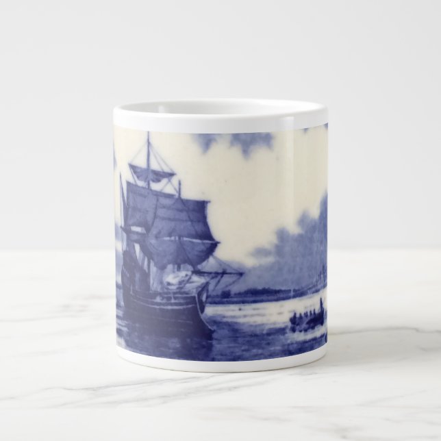 Put the Mayflower on your Mug: Discover Each Day Large Coffee Mug (Front)