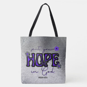 Put Your Hope in God Metallic Texture Tote Bag