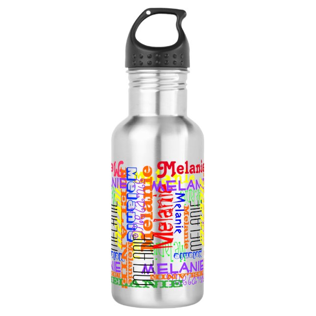 Put Your Name All Over this Collage Typographic 710 Ml Water Bottle (Front)