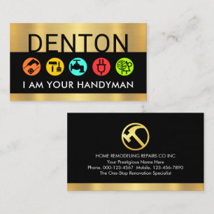 Put Your Name Handyman Icons Layer Business Card