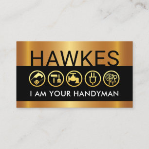 Put Your Name On Gold Handyman Layer Business Card