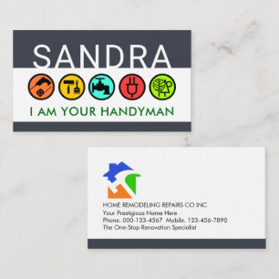 Put Your Name On Handyman Icons Layer Business Card